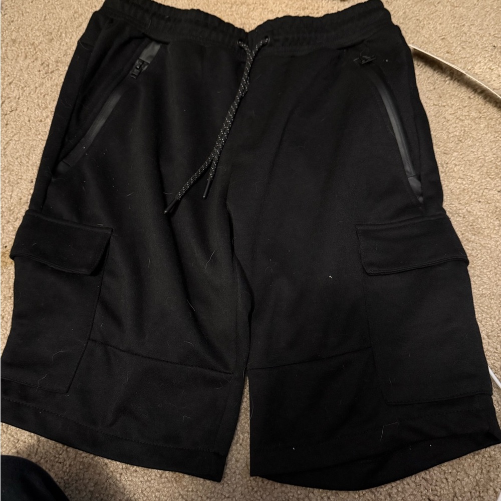 South Pole Black Tech Fleece Shorts for Men